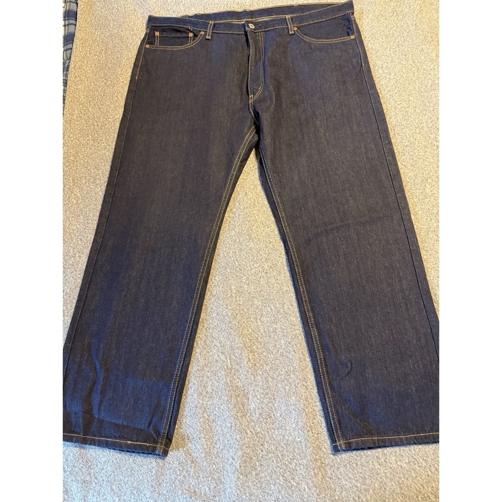 Levi's‎ 505 Mens Regular Fit Jeans 44X30 Dark Blue Wash Denim EUC